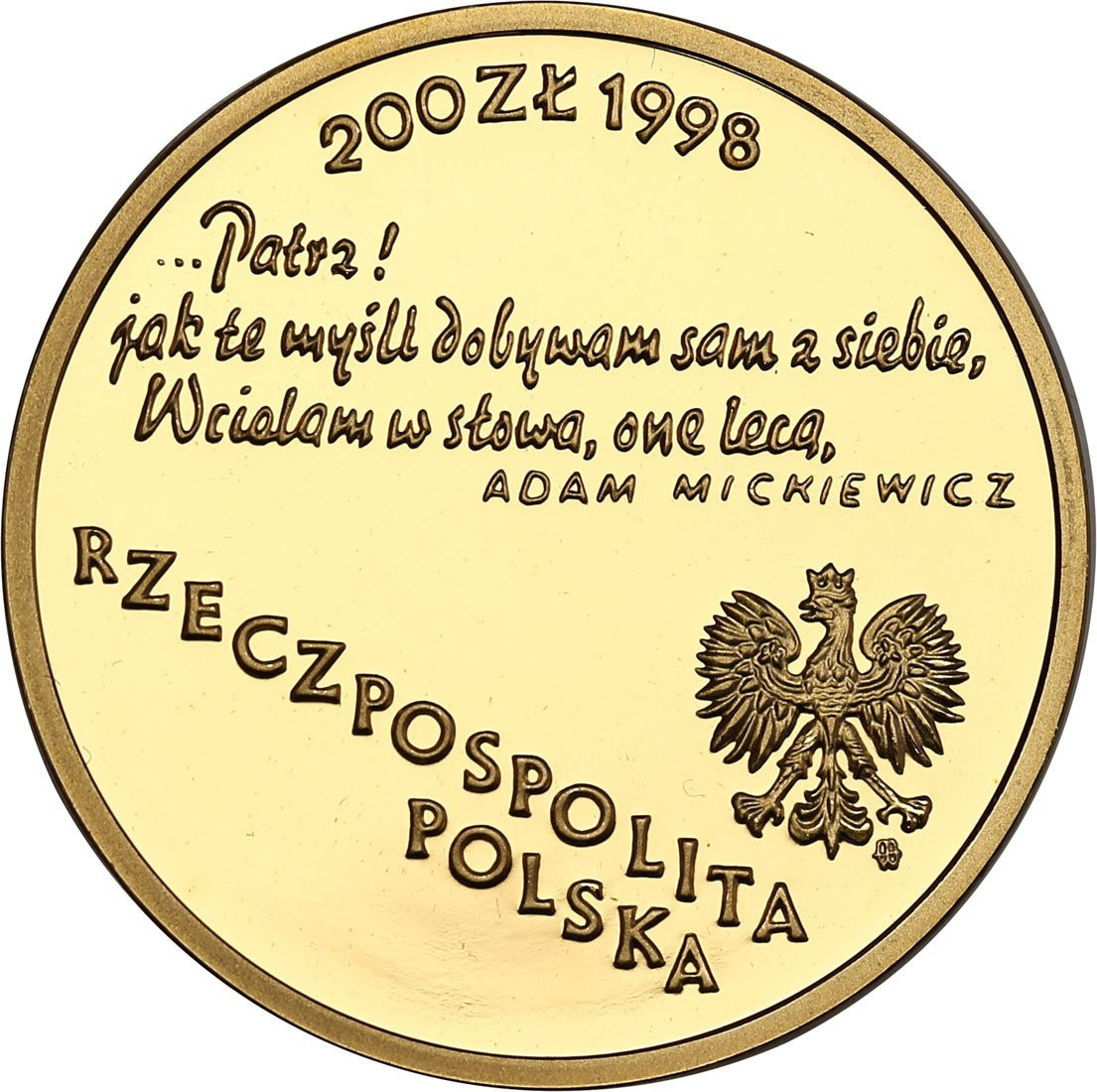 III RP 200 złotych 1998 Adam Mickiewicz st.L